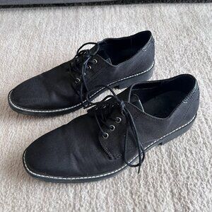 Guess Dress Shoes Mens 10.5 Tucker 3 Oxford Black Canvas Lace Up